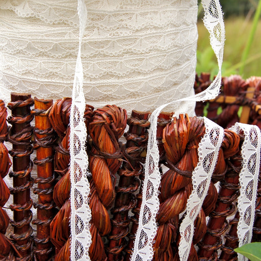 Ivory Scalloped Lace Edging Trim