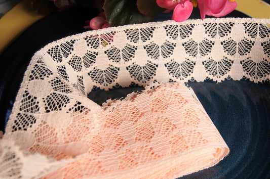 Peach Raindrops Lace Trim