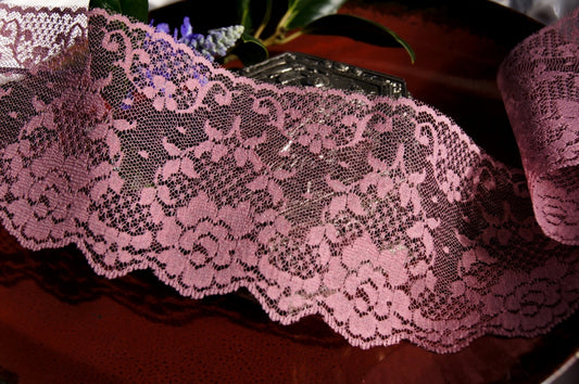 Dusty Rose Floral Lace Trim