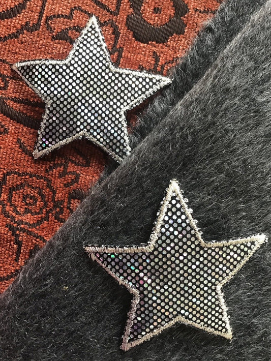 Metallic Silver Star Vintage Iron-on Applique Patch #5002