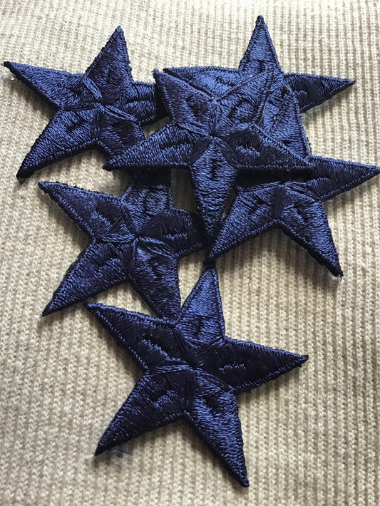 Vintage Embroidered Navy Star Decorative Patch #5017