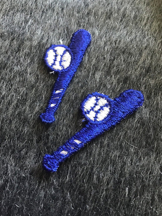 Vintage Navy Baseball and Bat Embroidered Decorative Patch #5049