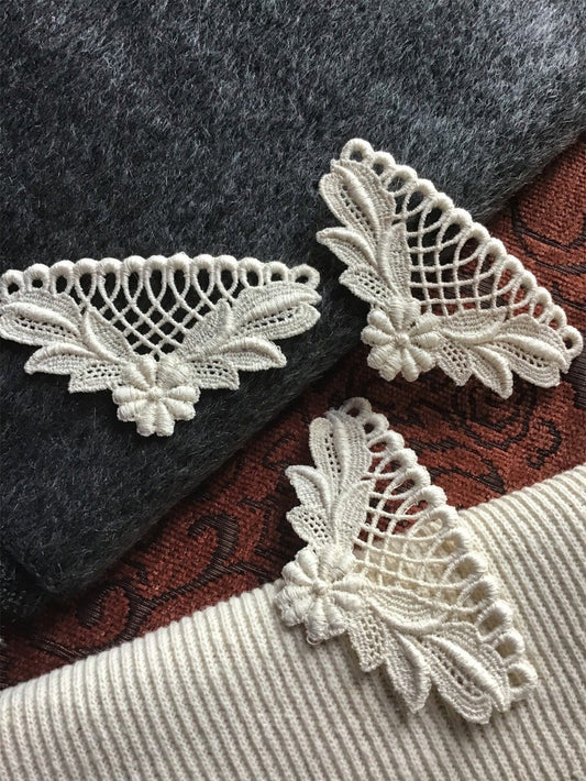 Natural Ecru Floral Venise Lace Applique #5076