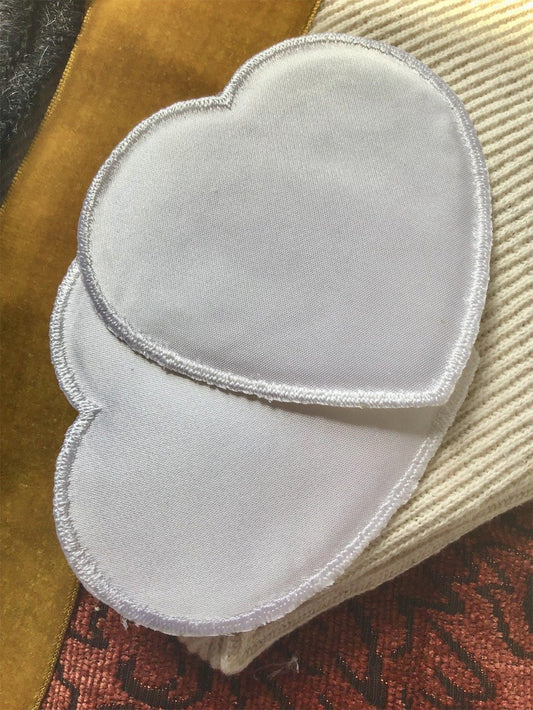 Vintage White Large Heart Decorative Embroidery Applique Patches #5094