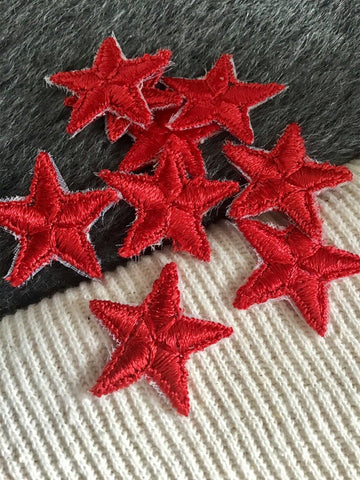 Vintage Red Star Iron-on Embroidery Applique Patches #5101 