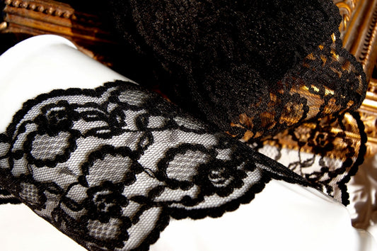 Gorgeous Black Galloon Floral Lace