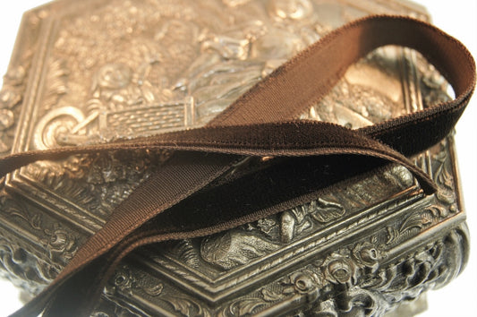 3/8" French Velvet Ribbon Dark Brown Vintage Velvet Ribbon