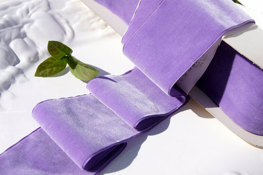 2-7/8" French Velvet Ribbon Lavender Vintage Velvet Ribbon