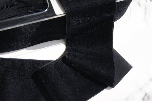 2-7/8" Swiss Velvet Ribbon Black Vintage Velvet Ribbon