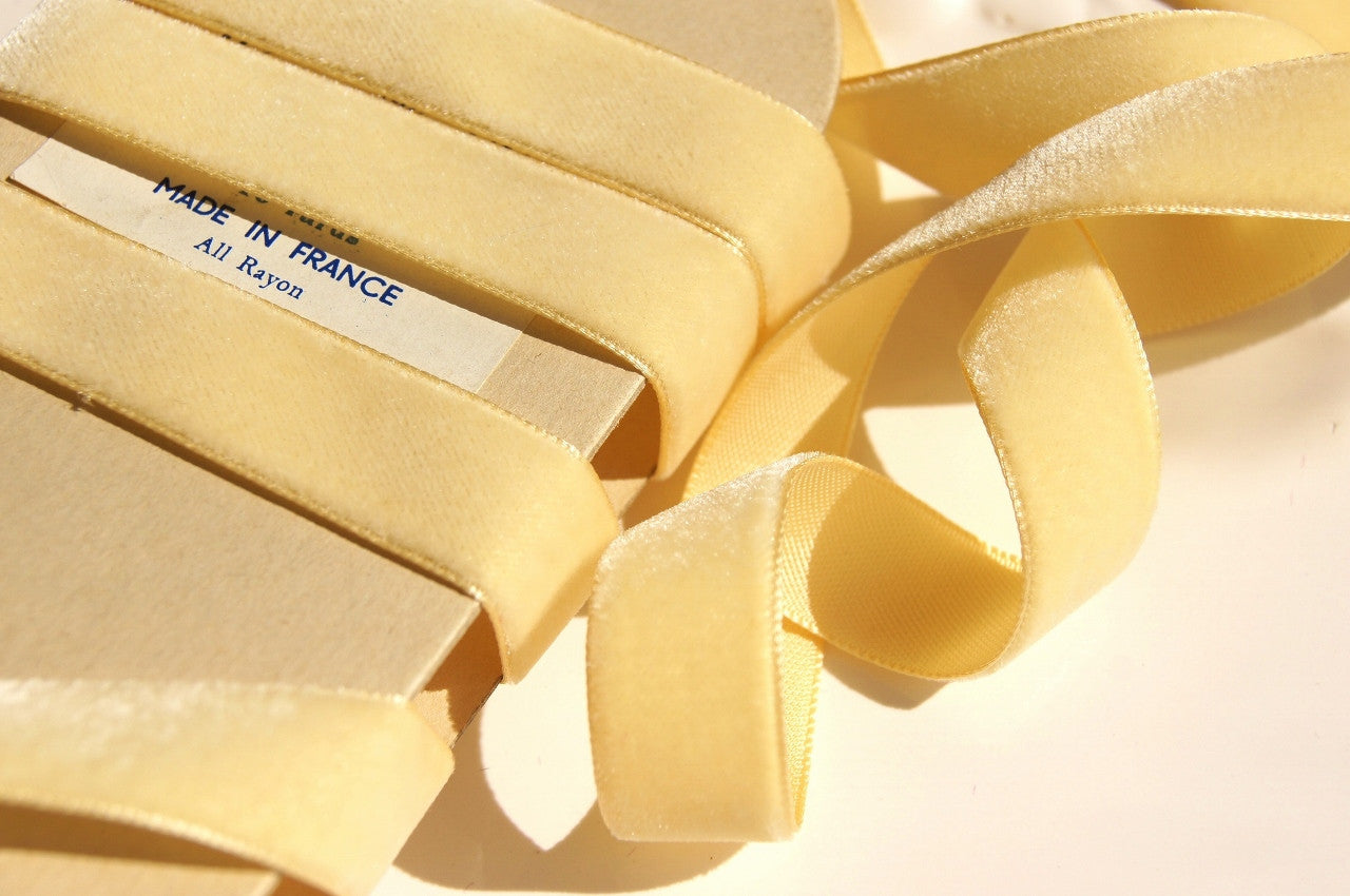 Vintage 5/8" French Velvet Ribbon Honey Velvet Ribbon