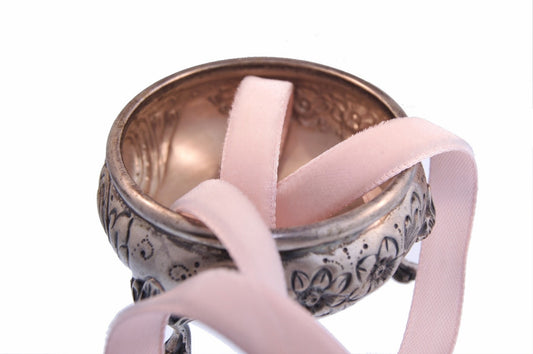 1/4" French Velvet Ribbon Baby Pink Vintage Velvet Ribbon