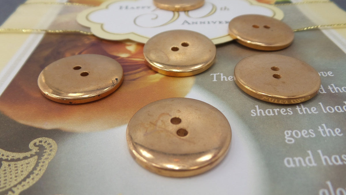 Gold Button 2 Inch 1 Inch 2 Hole METAL GOLD BUTTONS Vintage Metal Buttons for Clothing ...