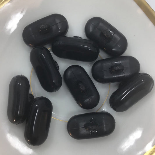 QUALITY 1-1/8" x 5/8" Black Shank Buttons ITALIAN Vintage Sewing Button for Clothing / Coat & Jacket Buttons / Designer Buttons 614