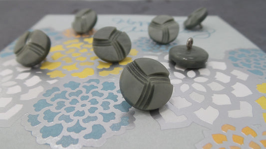 5/8" Dark Sage VINTAGE BUTTONS for Clothing / Shirt Buttons / Jacket Buttons / Designer Dress Buttons / Decorative Buttons 141