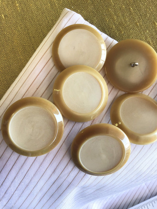ITALIAN QUALITY Tan Shank Buttons 1-1/2" Vintage Sewing Button for Clothing / Coat & Jacket Buttons / Designer Decorative Button 881