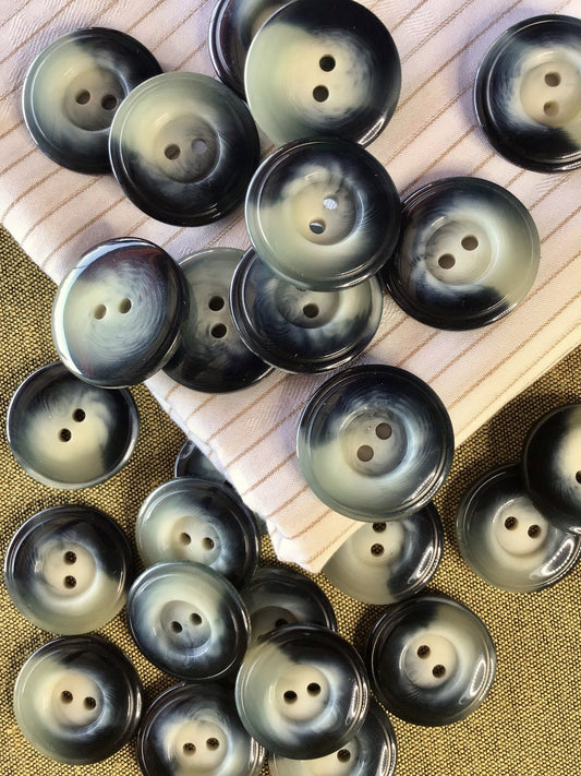 Italian 2 HOLE STORMY GREY Buttons 7/8" (23mm) 36L Gray Buttons/ Clothing Vintage Buttons/ Wholesale Sewing Buttons 871