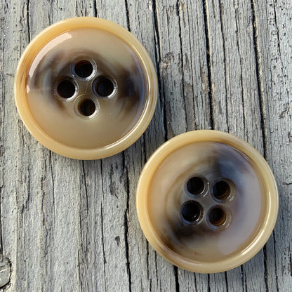 ITALIAN Buttons Cappuccino 1-1/4" (32mm) 50L Vintage Sewing Button for Clothing / Coat & Jacket Buttons / Coffee Brown Designer Buttons 533