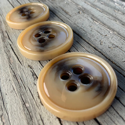 ITALIAN Buttons Cappuccino 1-1/4" (32mm) 50L Vintage Sewing Button for Clothing / Coat & Jacket Buttons / Coffee Brown Designer Buttons 533