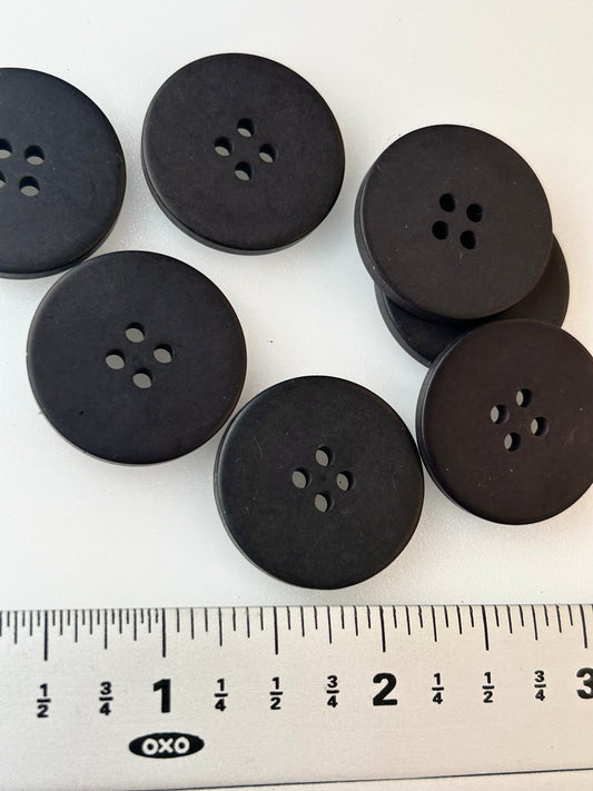 1” BLACK 4 HOLE Buttons (25mm) 40L Black Buttons / dress Buttons / Jacket Buttons/ Wholesale Buttons #1176