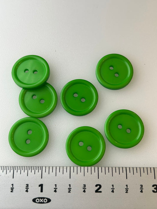 Kelly Green 2 HOLE Buttons (19mm) 3/4” green Buttons / dress Buttons / Clothing Buttons/ Wholesale Buttons #1198