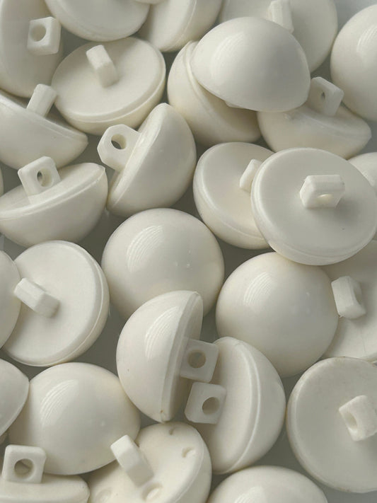 Snow White Dome Buttons and Black Round Dome Vintage Sewing Button for Clothing / Coat & Jacket Buttons 7/8” #1082 | 3/4” #1083 | 5/8” #1169