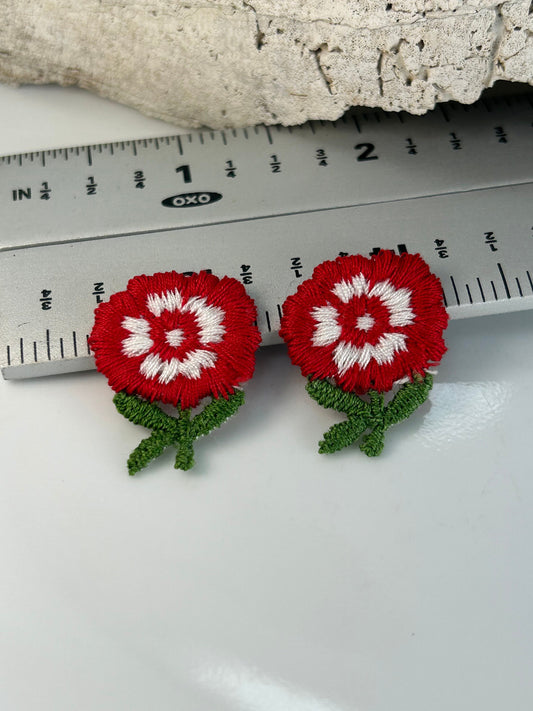 Extremely rare Vintage appliqués large blue, orange, red or pink floral appliques Collectible lot#42