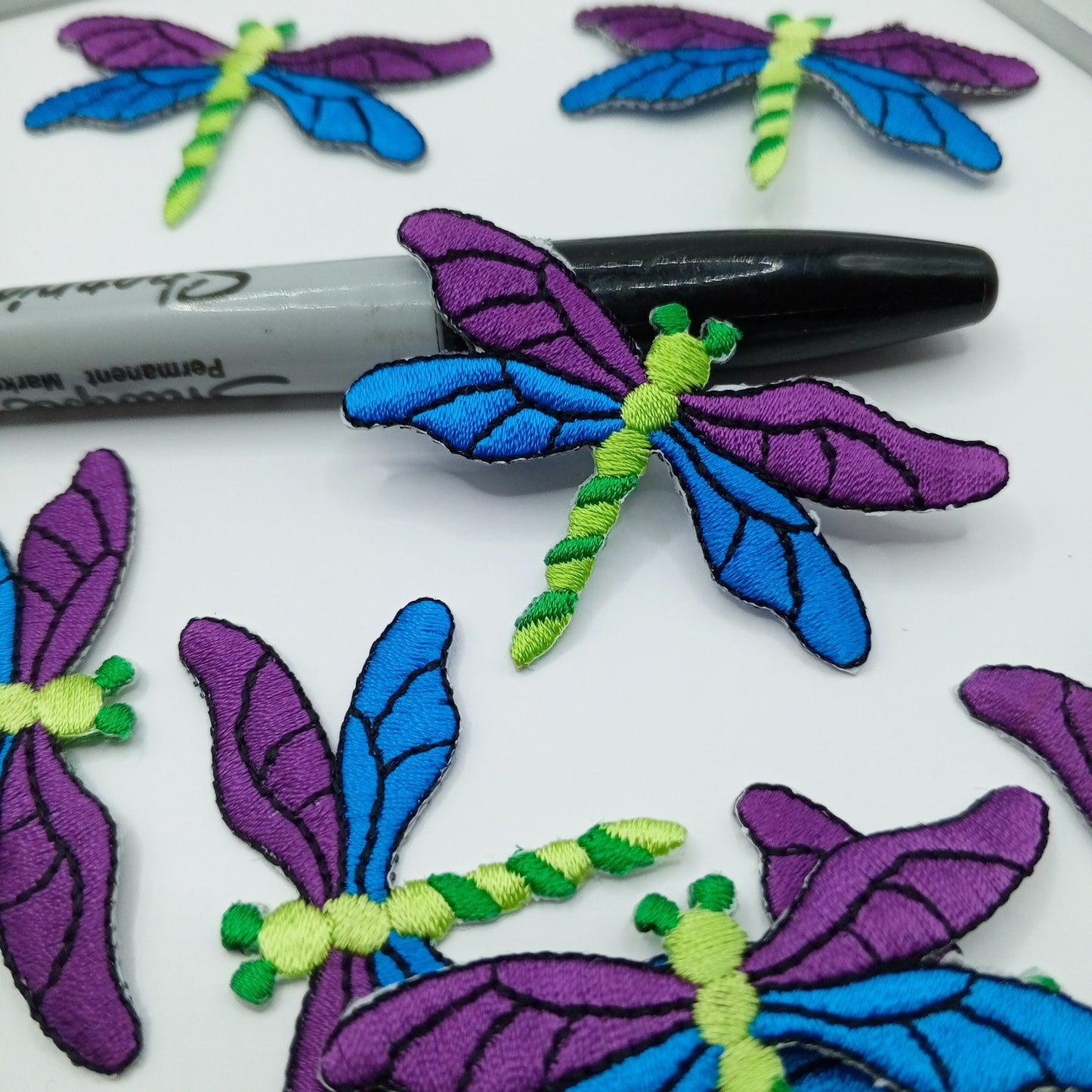 Blue purple green Dragonfly Patches iron on sewing appliqué #484