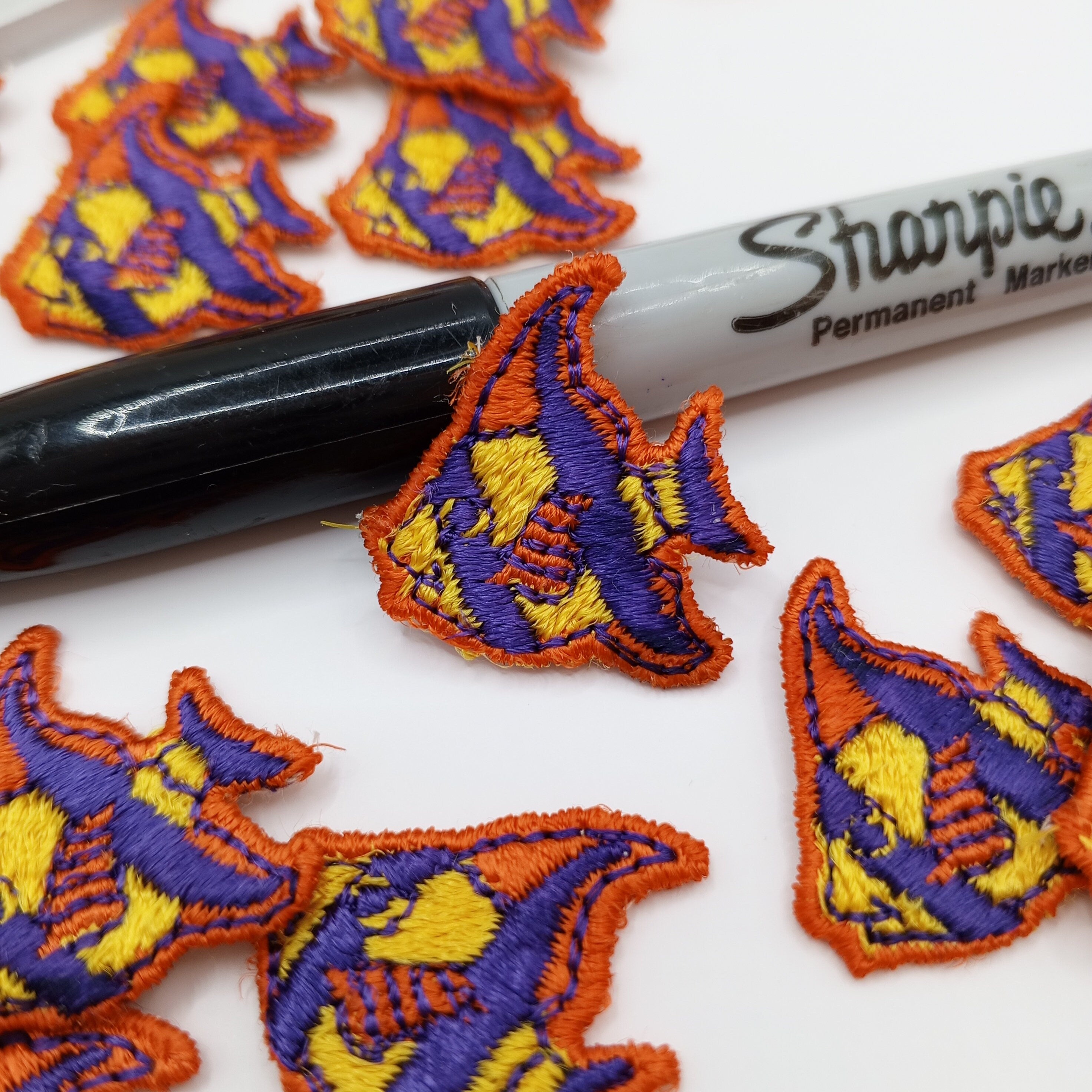 Purple orange yellow fish Patches sewing appliqué #461 – Lace Trim