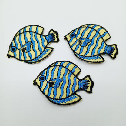 Blue Yellow Fish appliqué Iron on Patches #460