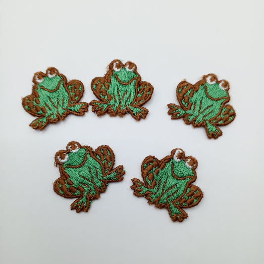 Brown green frog Patches sewing appliqué #457