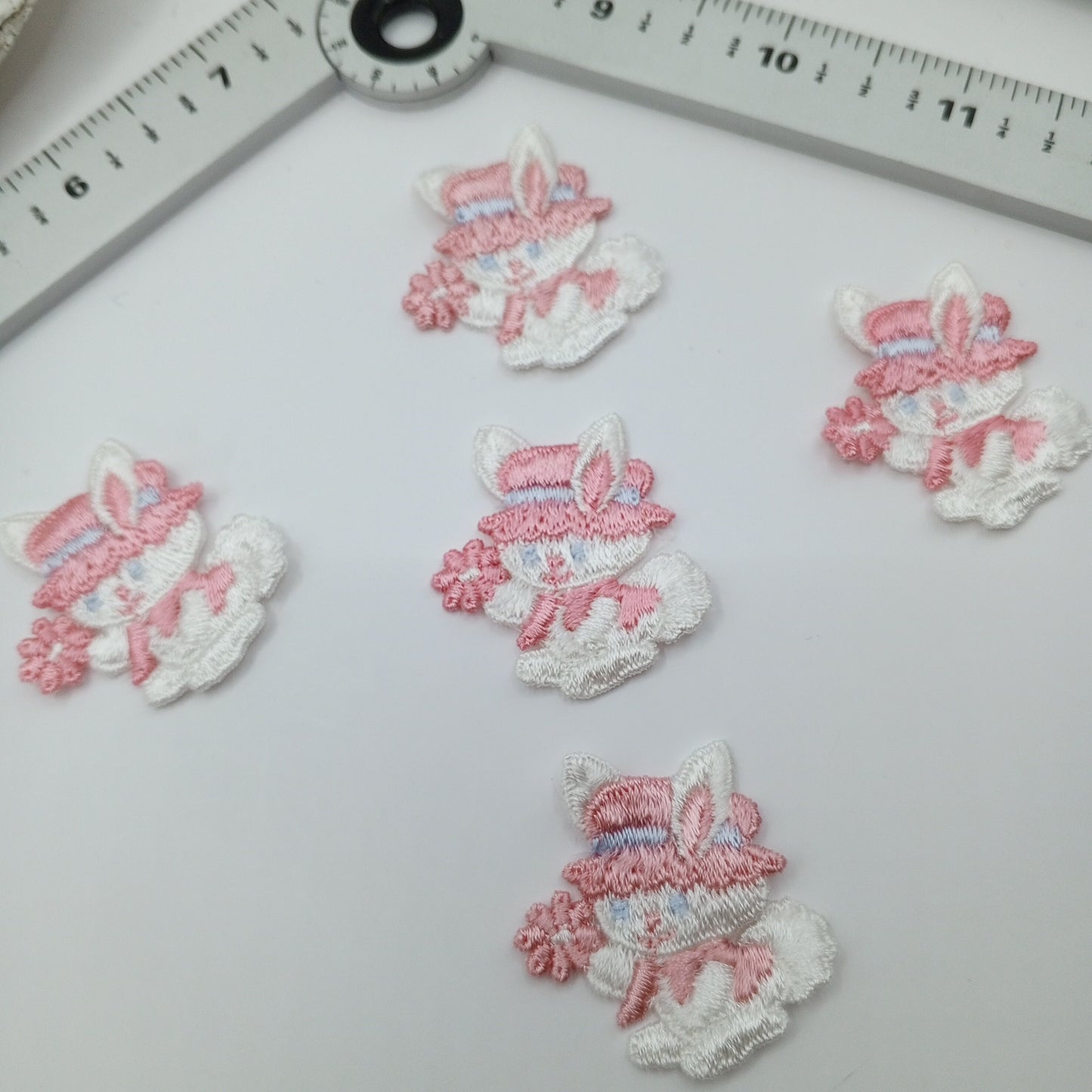 Baby blue pink Hat Easter bunny Patches sewing appliqué #448