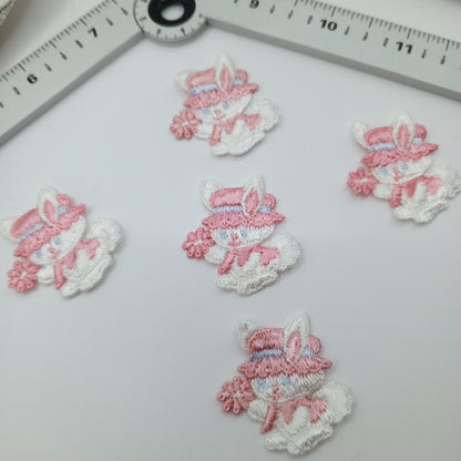 Baby blue pink Hat Easter bunny Patches sewing appliqué #448