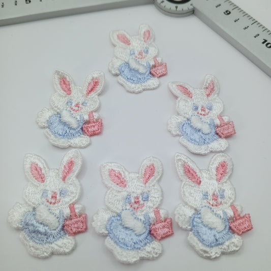 Baby blue, pink Easter bunny Patches sewing appliqué #447