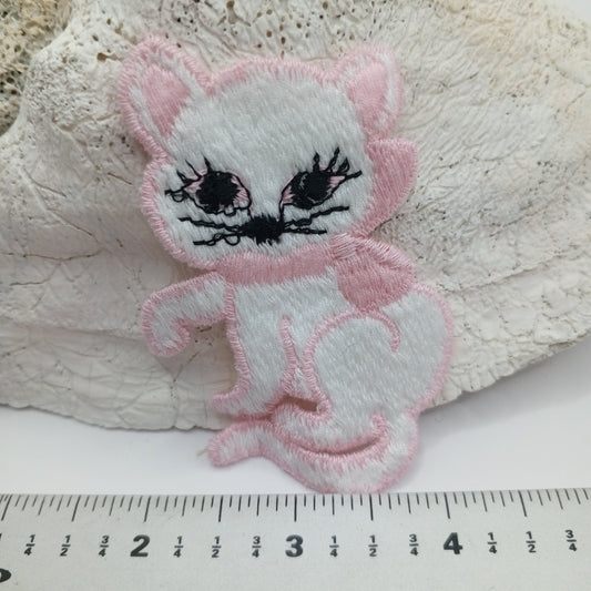 Black, pink, white cat sewing appliqué Patches #421
