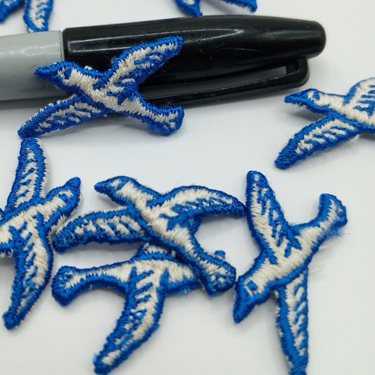 Blue Birds appliques beige Seagull bird Patches #415