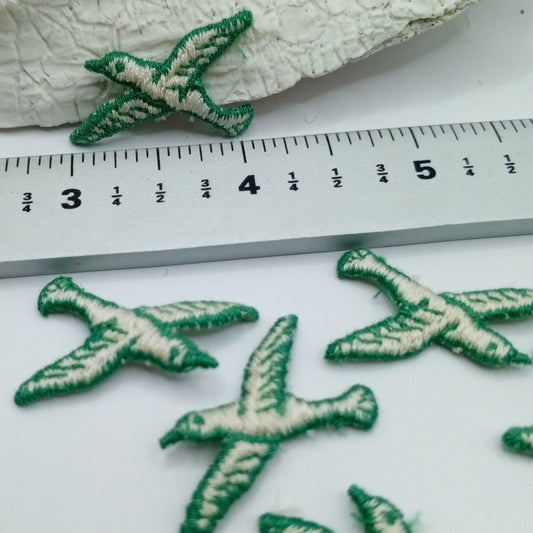 Green Birds appliques beige Seagull bird Patches #416