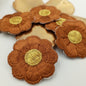 FLORAL VINTAGE appliques gold metallic brown flower Patches iron on #218