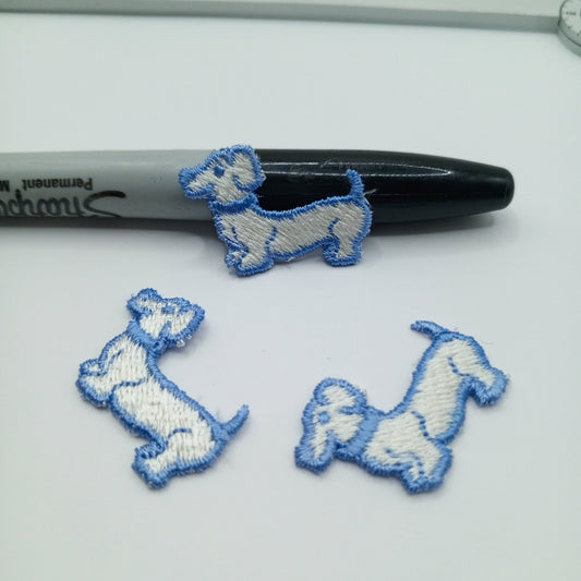 Cute dogs appliques pet Blue white puppy Patches #428