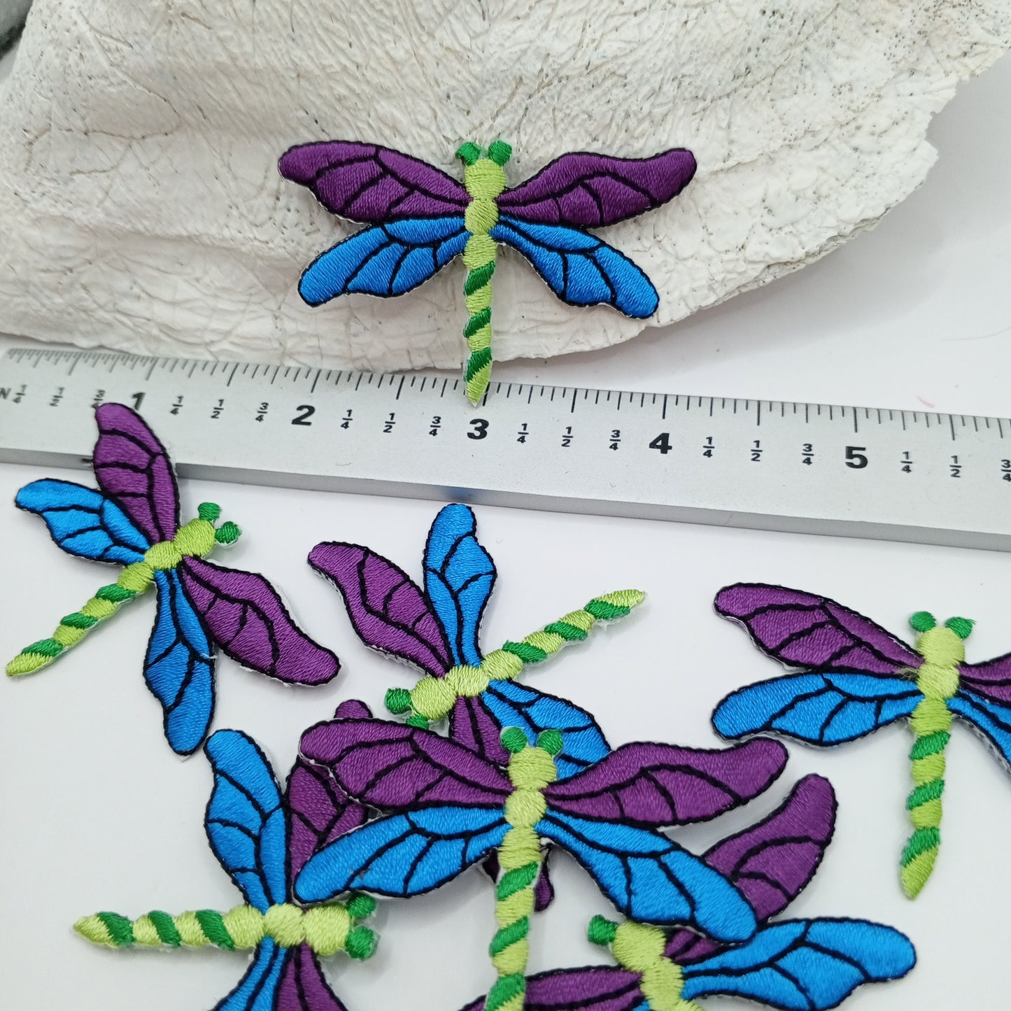 Blue purple green Dragonfly Patches iron on sewing appliqué #484