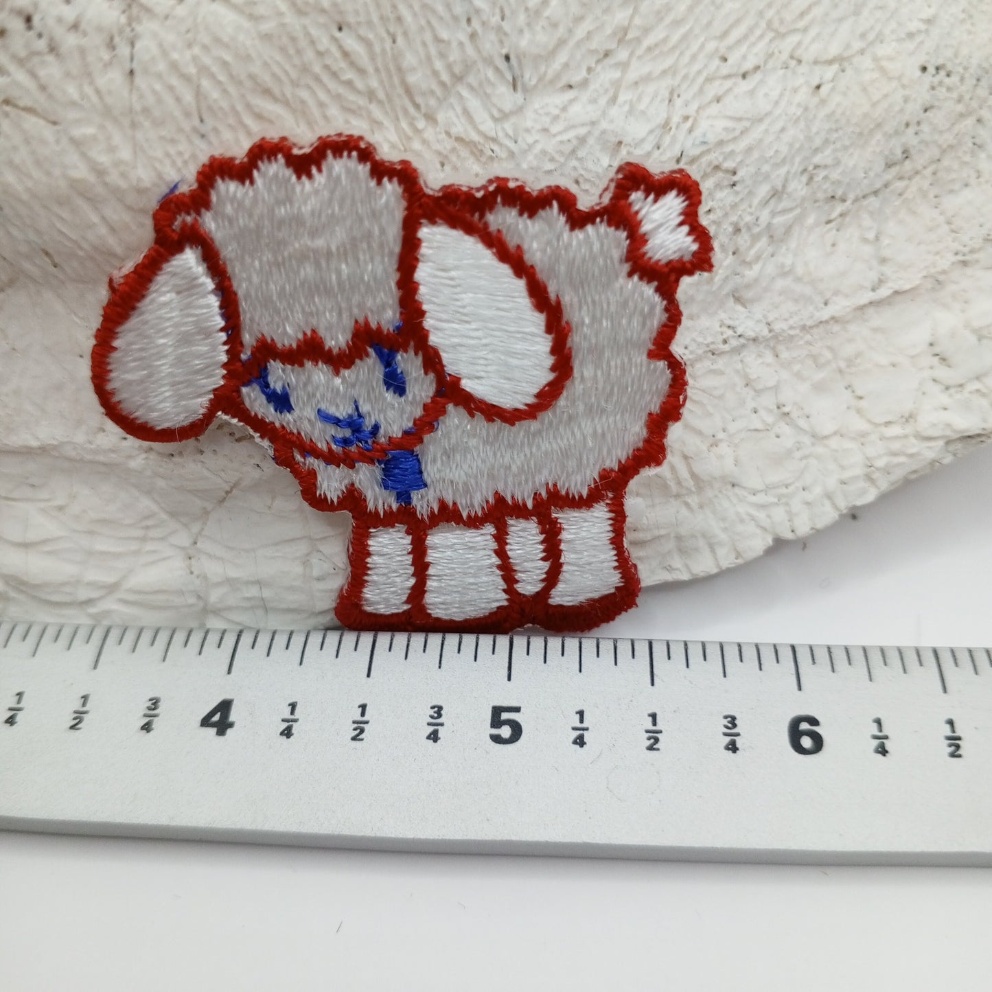 Red blue white sheep sewing, appliqué Patches #432