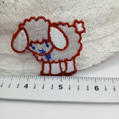 Red blue white sheep sewing, appliqué Patches #432