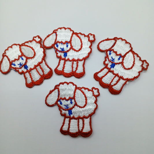 Red blue white sheep sewing, appliqué Patches #432