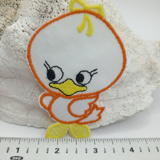 Orange, black, yellow white duck iron on sewing appliqué Patches #414