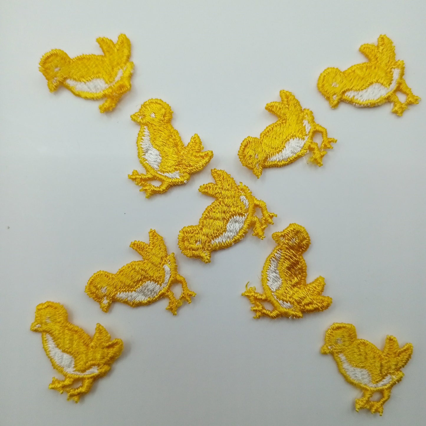 Yellow white bird embroidered patches bird sewing appliqué #406