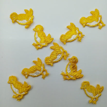 Yellow white bird embroidered patches bird sewing appliqué #406
