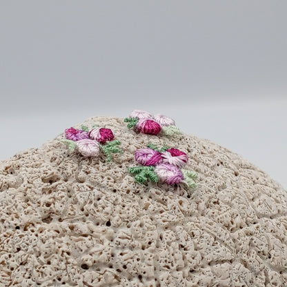 VINTAGE appliques cute lilac white purple flower embroidery Patches #310