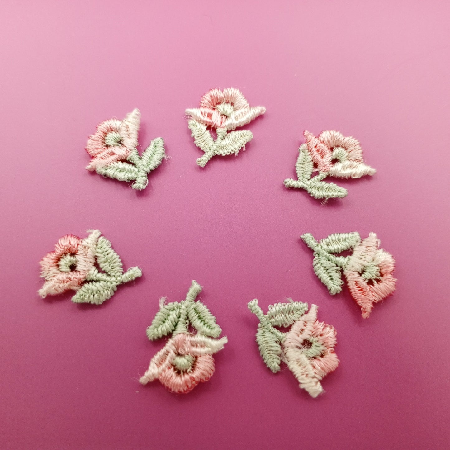 VINTAGE appliques cute pastel pink flower Patches #288