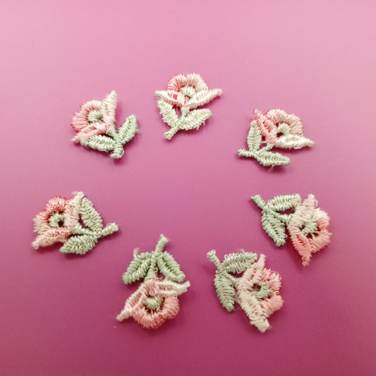 VINTAGE appliques cute pastel pink flower Patches #288