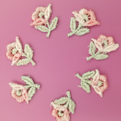 VINTAGE appliques cute pastel pink flower Patches #288