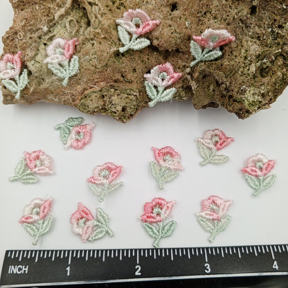 VINTAGE appliques cute pastel pink flower Patches #288